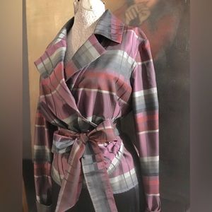 Brand: J Michaels Exquisite Plaid Wrap Style Top Size 12 🇨🇦